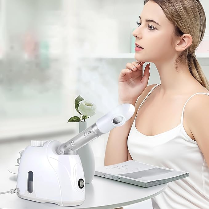 Facial Steamer Nanometer Fine Mist for Facial Deep Cleaning with Towel, 360° Rotating Arm, Deep Cleaning Home Spa Device for Personal Care, Face Steamer for Facial
