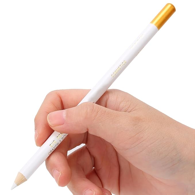 Beard Pencil, Premium Barber Pencil Beard Shaper with Built in Sharpener Hairline Razor Trace Pencils Beard Beard and Hairline, Professional Shaping Tool for Men (White)