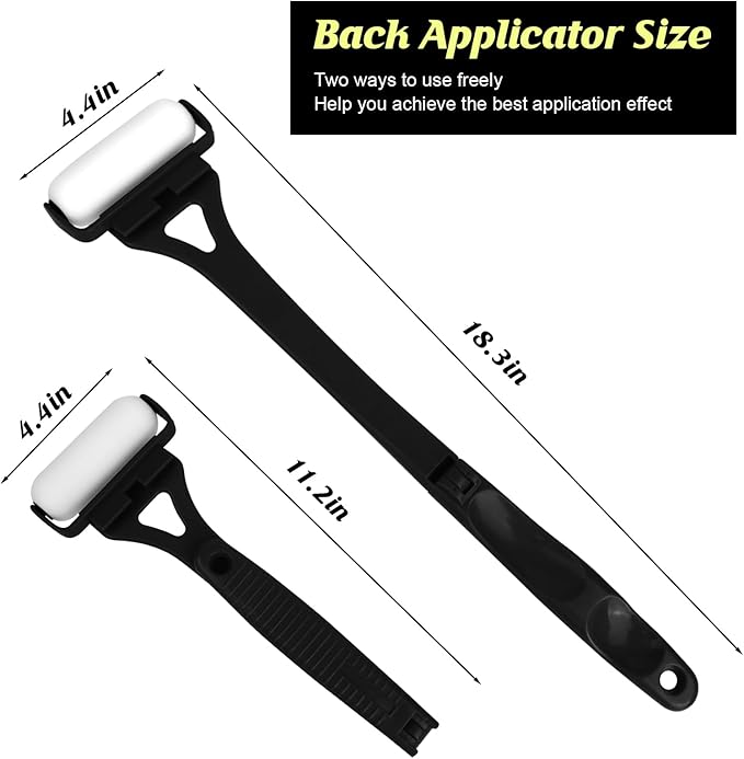 Back Lotion Applicator for Women, Foldable Long Handle Lotion Back Applicator, 3 Reusable Foam Rollers, Effortlessly Apply Moisturizer to Your Backs, Ideal Backs Lotion Applicator for Skin Cream