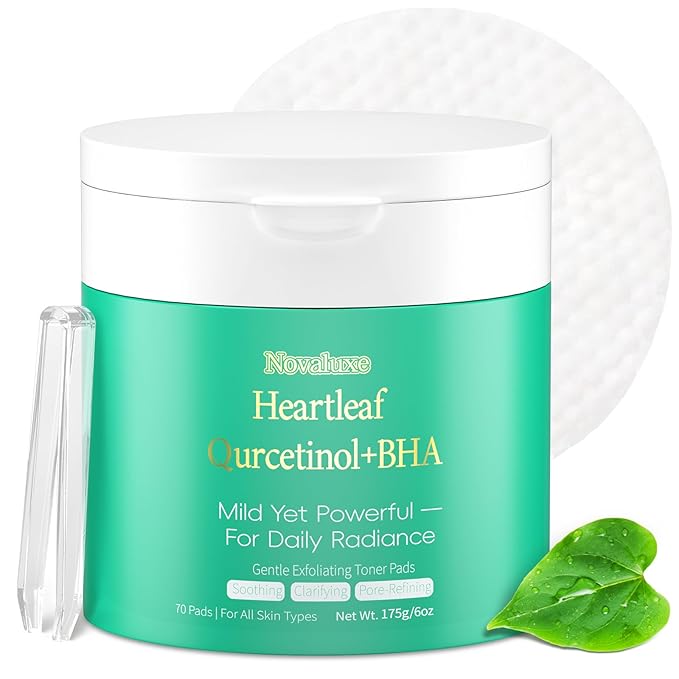 Novaluxe Face Cleansing Pads for Face Wash, Foaming Exfoliating Pads with BHA & Heartleaf, Deep Pore Cleansing & Oil Control, Rinse-Off Facial Pads Alternative to Toner Pads, 70 Count