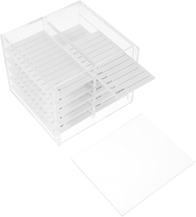 Acrylic False Eyelash Organizer Box, 10-layer Lash Storage Case for Travel and Display, Portable Makeup Lash Packaging Holder for Women