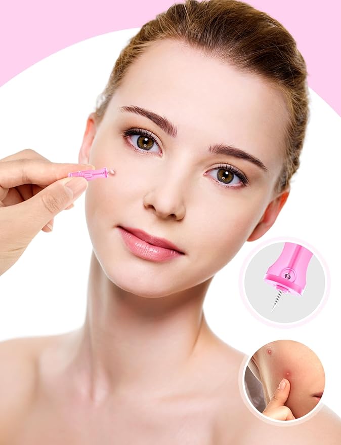 Lancets for Facial Extraction, 50 Pack Disposable Acne Needle Tools, Blackhead Removal Kit for Clear Skin
