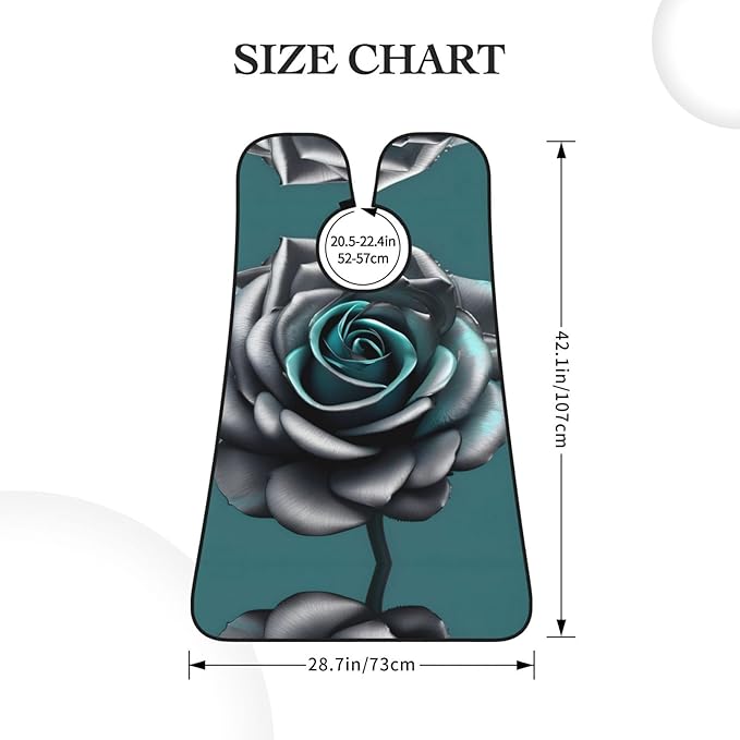 Purple Rose And Skull Print Beard Bib Shaving Apron, Beard Hair Trimming Cape Gift For Dad
