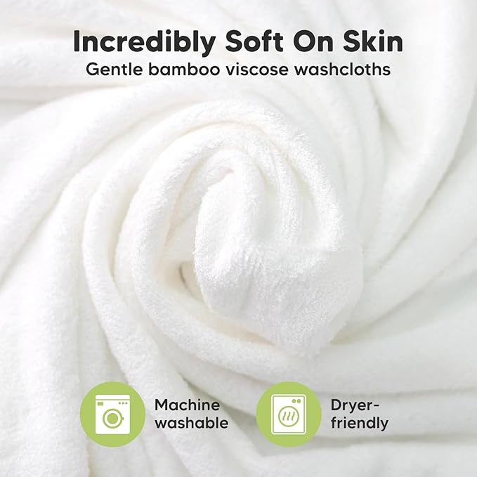 6-Pack Baby Washcloths – Soft Absorbent Viscose from Bamboo Washcloths for Face, Body, Baby Towels for Newborn, Kids, Toddlers, Infant,Gentle on Sensitive Skin,10x10 Reusable Face Towels(Blush Pink)