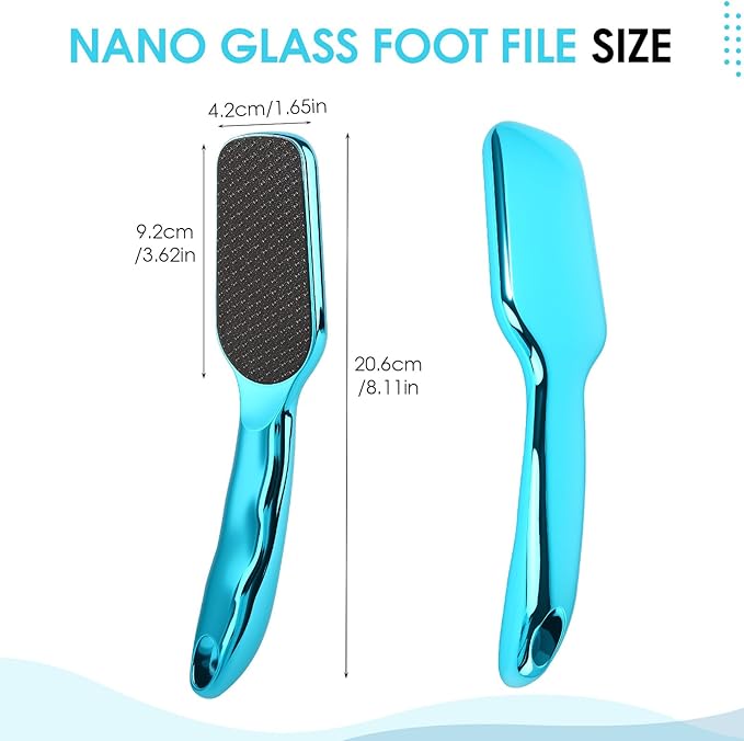 Nano-Glass Foot File Hard Skin Remover, Foot File Callus Remover with Non-Slip Ergonomic Handle, Professional Foot Care Tools