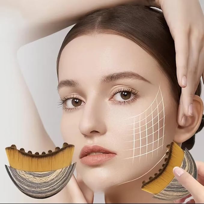 Lymphatic Contour Face Brush Drainage Massager Dry Sculpting Gua Sha Facial Depuffer Tool Massage Skin Lifting Beauty Appliance (1)