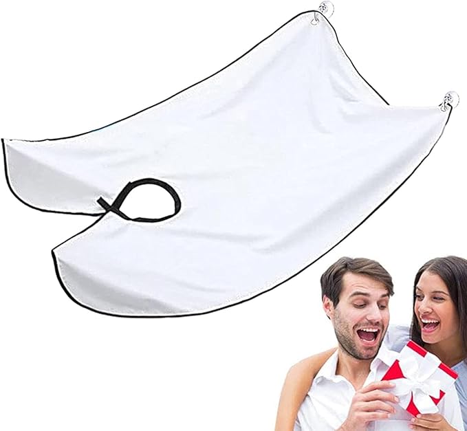 Beard Bib Apron, Beard Catcher with Suction Cups - Best Gifts for Him Men Dad Father Husband, Beard Trimmer Catcher