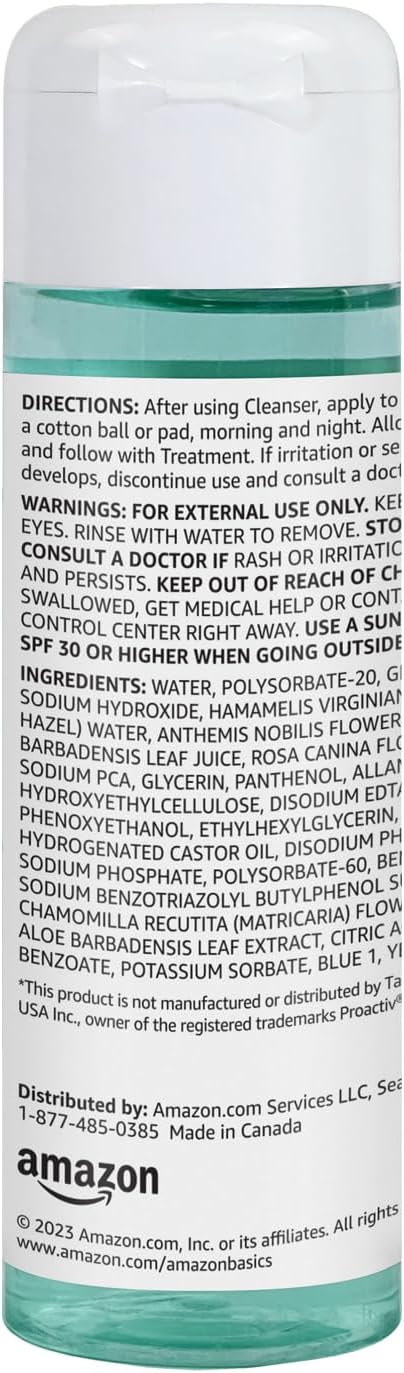 Amazon Basics 3-Step Acne Treatment System Revitalizing Face Toner, Balancing, Refreshing, 4 Fluid Ounces, 1-Pack