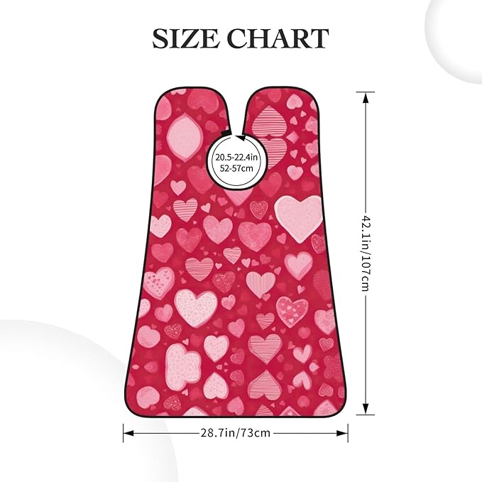 Valentine Day Print Beard Bib Apron For Men, Beard Hair Catcher For Men Shaving Trimming,Beard Cape Cloth