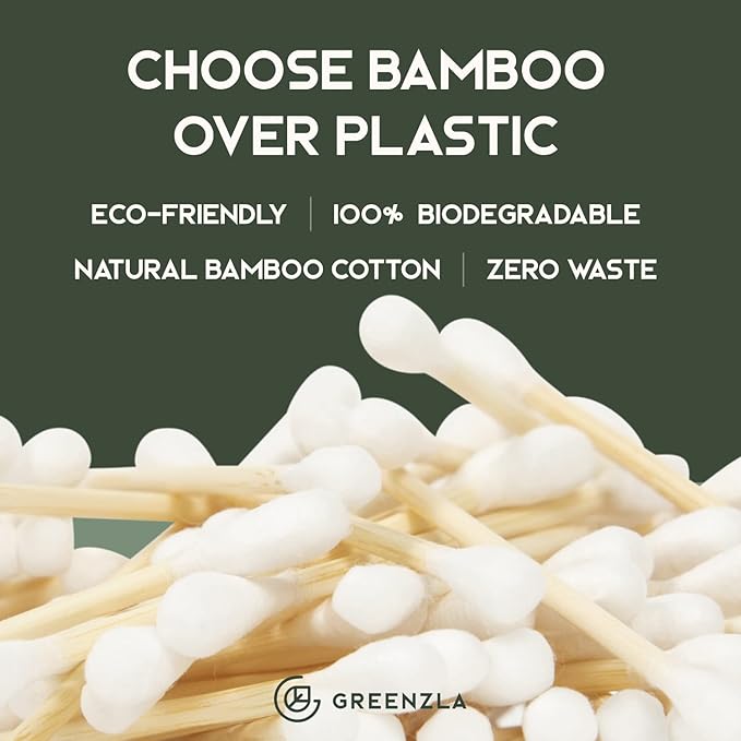 600 Pack Organic Cotton Swabs Natural Cotton Swabs for Ears Cruelty-Biodegradable All Natural Chlorine-Free & Comes with Eco Friendly Cotton Swab Holder