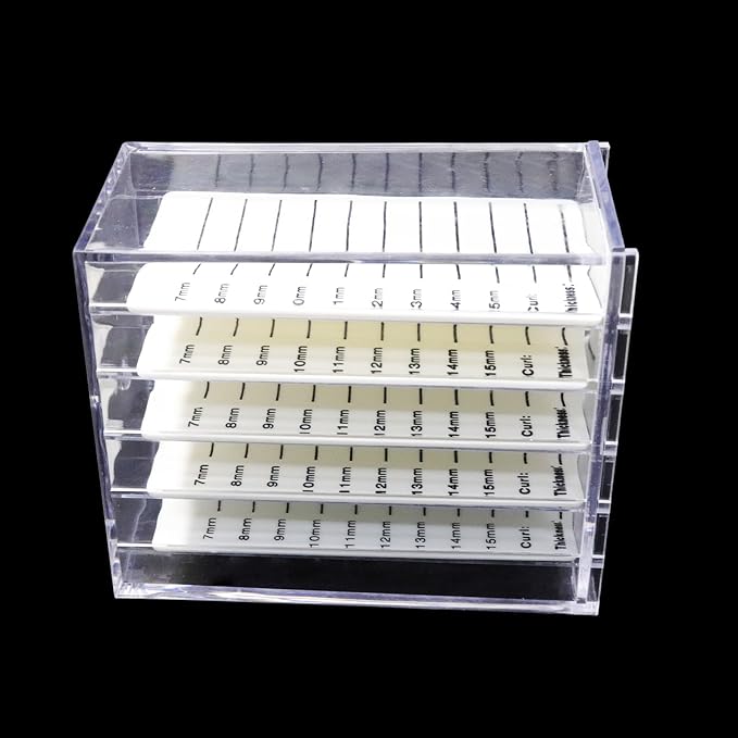 5 Layer Makeup Organizer Storage Box Clear Eyelash Storage Box Eyelashes Grafting Eyelash Extension Tool (Clear)