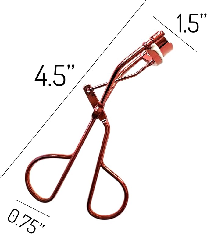2 Vintage Style Metallic Red Eyelash Curler Easy to Use High Drama Lashes Rubber Coated Non-Slip Handle Easy Gentle Way to Curl Lashes High Impact Eye-Opening Effects