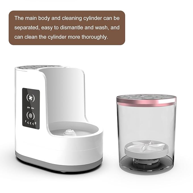 Makeup Brush Cleaner 5-minute Quick Cleaning LCD Touch Control, 2-hour 5-hour Drying Time, Reverse Power Cleaning, Electric Cleaning Machine for Makeup Brushes (HZ-006)