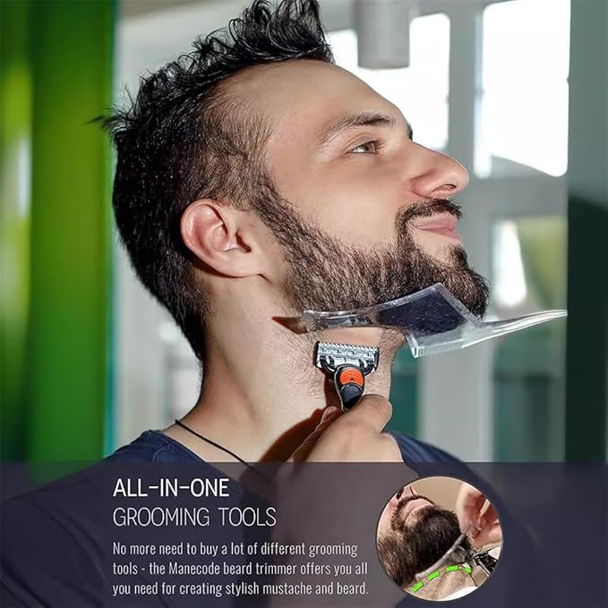 for Men's Beard Shape Trimmer & Men's Hair Design Tools,Men's Beard Styling Tools Set,Casual Men's Beauty Care,Men's Beard Trimmer(White)