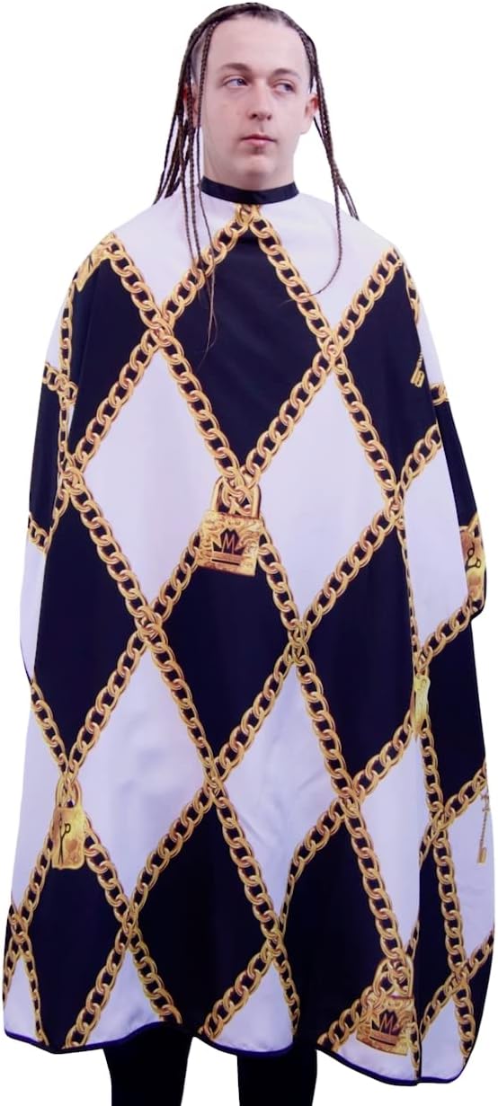 King Midas Barber Cape and Apron - Polyester Cotton Hair Cutting Cape and Barber Apron