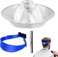 Self Haircut Cape Kit for Men，Fade Guide for Men Haircut，Hair Cutting Kit Includes Hair Cutting Cape, Adjustable Hair Trimming Guide, Comb，for Adults and Kids, Salon and Home Use(Blue)