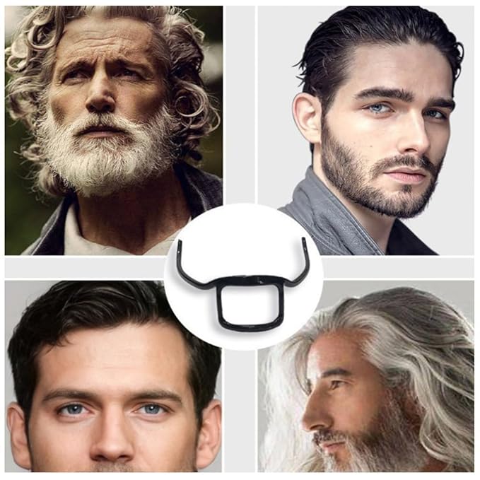 Beard Styling Template Goatee Mustache Grooming Guide Stencil Lineup Tool Shaving Template for Men Face Hair Styling Hairline Shaping Black