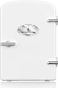 YSSOA 6L 8 Cans Compact Mini Fridge, Warmer and Cooler Portable Refrigerator with Observation Window, Freon-Free & Eco Friendly, White