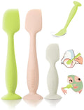 Diaper Cream Spatula, 3 Pack Butt Spatula Baby, Silicone Diaper Cream Applicator, Full-Size + Mini Butt Paste Spatula for Babies, Newborn Baby Necessities (Green+Pink+Beige)