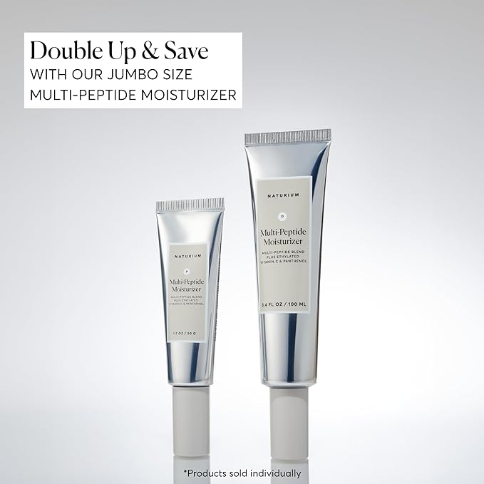 Naturium Multi-Peptide Moisturizer, Hydrating & Smoothing Skin Care, Moisturizes with Ethylated Vitamin C & Panthenol, 1.7 oz