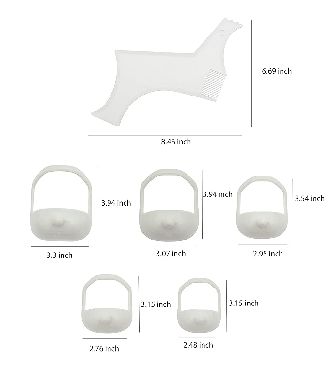 Beard styling template Men clear beard styling Men clear grooming tool for men's chin, cheeks and neckline combine with a beard razor electric trimmer or scissors