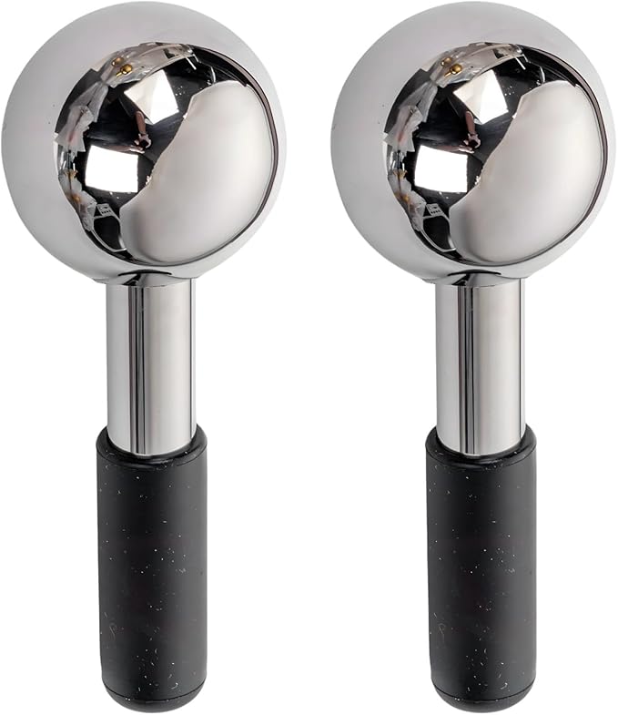 2 Pcs Ice Globes for Face, Stainless Steel Cryo Sticks, Hot & Cold Therapy, 5.3 X 1.9 in, Facial Massager, Puffiness & Headache Relief