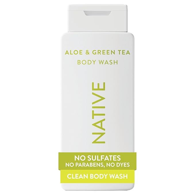 Native Body Wash Contains Naturally Derived Ingredients | For Women & Men, Sulfate, Paraben, & Dye Free Leaving Skin Soft and Hydrating |Aloe & Green Tea 18 oz