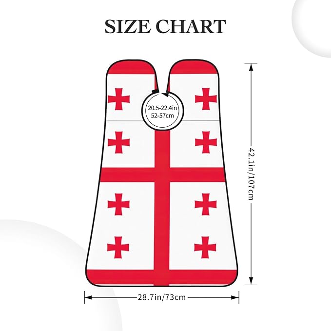Flag Of Georgia Print Beard Bib Shaving Apron, Beard Hair Trimming Cape Gift For Dad