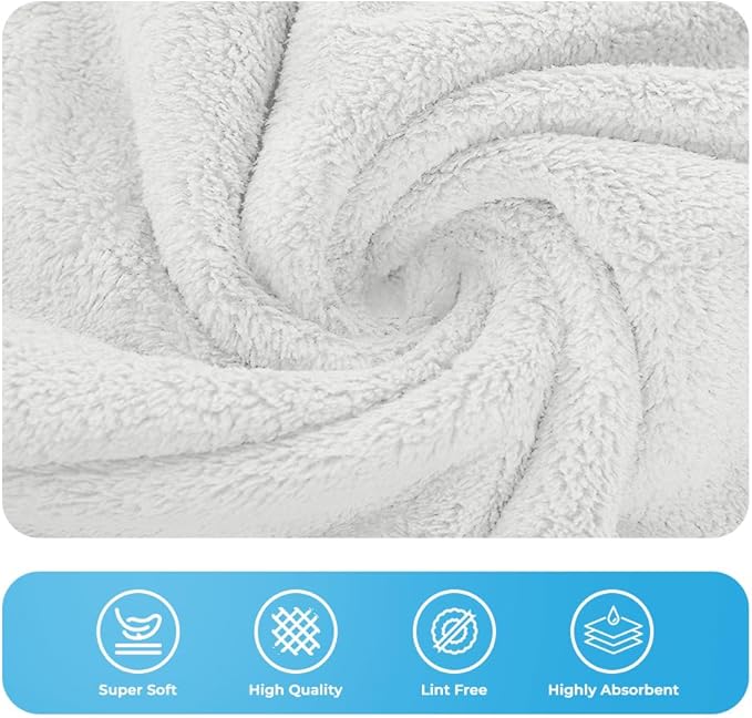 Avalon Towels Microfiber Salon Towel - White Hand Towels Bulk 24 Pack - Lint Free Fleece Microfiber Hand Towel, Soft & Ultra-Absorbent Ideal for Facial Spa & Gym Work Out 16"x26" (Not Bleach Proof)