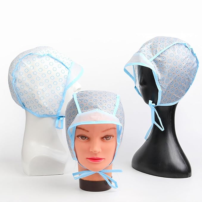 9pcs Highlight Cap for Hair Coloring, Disposable Highlighting Caps for Dying Hair, Hair Dye Cap with Holes Salon DIY Hairdressing Kit(Blue)