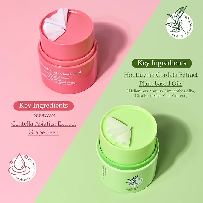 KYDA Gentle Grinding Cleansing Balm, One Step Makeup Cleansing Oil with Hyaluronic Acid, Non-Greasy Sorbet Texture, Nourishing Make Up Remover Balm, Vegan Skin Care for All Skin Types, 1.58 Fl Oz
