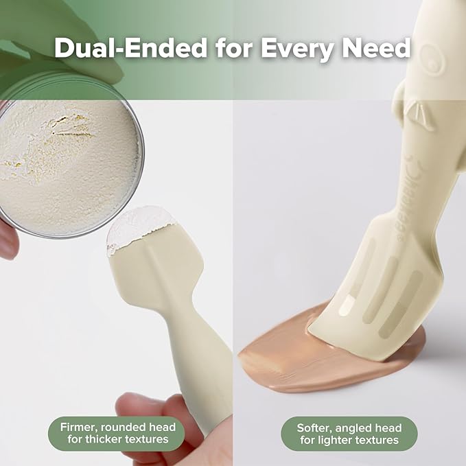 haakaa Baby Diaper Cream Spatula, NoMess Dual-Ended Silicone Diaper Rash Cream Applicator with Hygienic Case, Butt Spatula for Baby, Beige