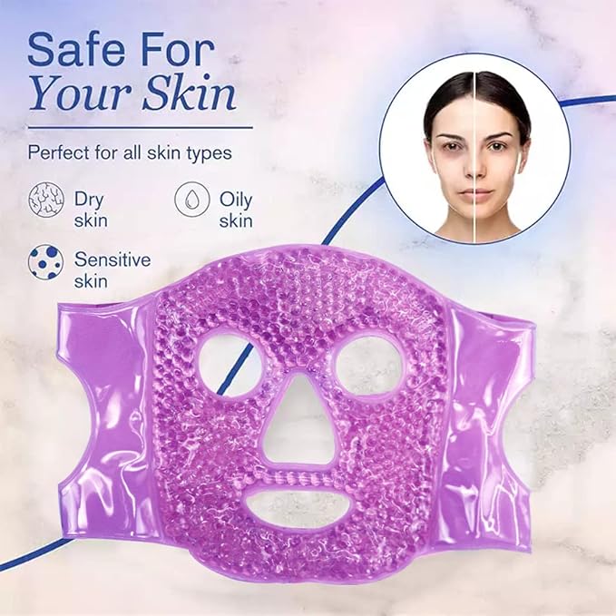 Cold Face Eye Mask, Cooling Mask, Reusable Cold Mask for Hot and Cold Treatment for Eye Strain, Eye Swelling, Eye Redness, Puffy Eyes, Dark Circles, Smooth Fine Lines, and Eye Recover. 1 PCS