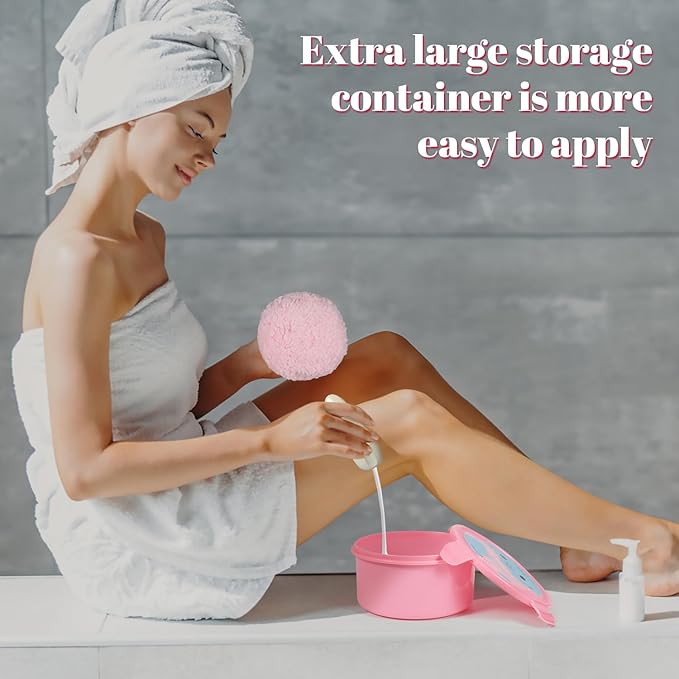 Extra Soft Powder Puff, 6" x 3" Large Body Powder Applicator, Loose Dusting Powder Puffs for Women (Only Pink Puff)