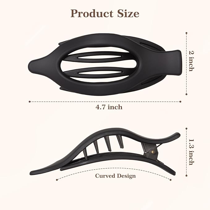 8 Pack Flat Hair Clips for Women, Large Claw Clips for Thick and Thin Hair, Strong Hold Hair Barrettes Accessories