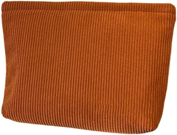 SxoSyo Cosmetic Bags for Women Makeup Bag Large Capacity Purse Travel Toiletry Zipper Storage Pouch Make up Brushes Organizer for Gifts (Corduroy, Khaki)