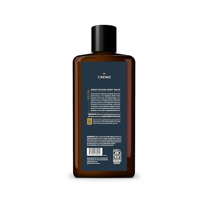 Cremo Body Wash for Men, Rich-Lathering Palo Santo, 16 Fl Oz