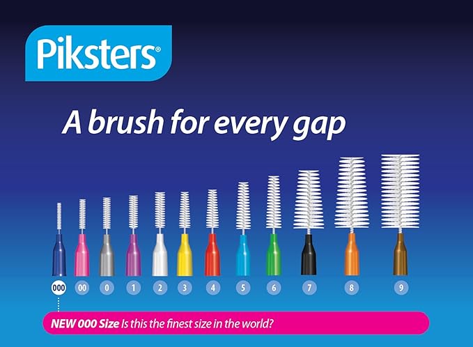 Piksters Interdental Brushes, 40 pk, Size 1, Interdental Tooth Brush for Tight Gaps, Gum Soft Bristles for Plaque Removal, Safe for Braces