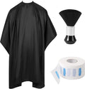 hair cutting cape set, salon barber cape with duster brush and disposable barber neck strip Salon Barber Cape for Men, Women