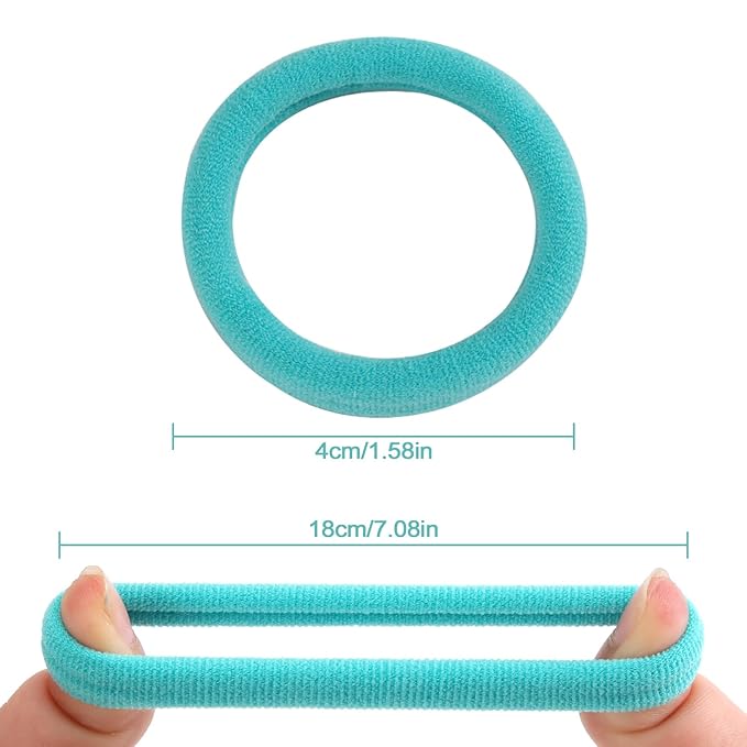 Bessrung 100 PCS Seamless Nylon Hair Ties, No Damage Elastics Hair Ties for Women Girls, Soft Stretchy Ponytail Holders for Thin Thick Hair, Snag-Free Hair Bands(Gradient Blue)