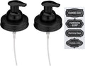 Jarmazing Products Mason Jar Foaming Soap Dispenser Lids - Includes Waterproof Stickers! Black - 2 Pack