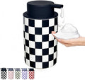Foaming Soap Dispenser, Foam Hand Soap Dispenser for Bathroom Countertop, Modern Black and White Foamy Hand Soap Refills Bottle for Kitchen,Bathroom-Checkered Bathroom Decor