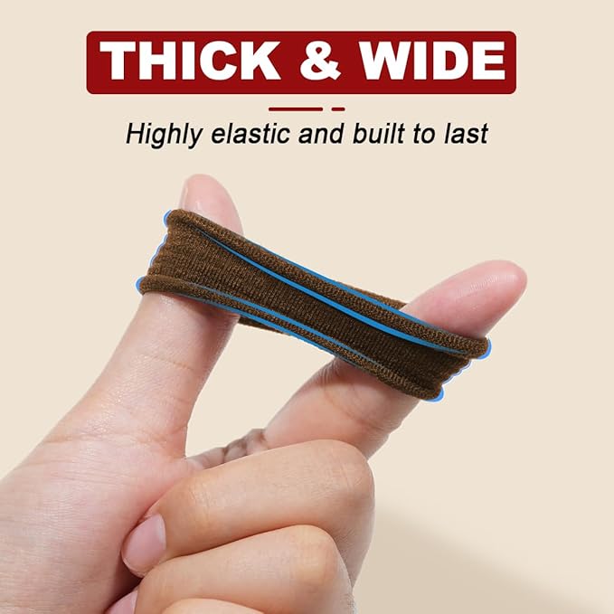 IKOCO 150PCS Hair Ties No Damage for Women, Ouchless Cotton Hair Ties for Thick Hair, Brown