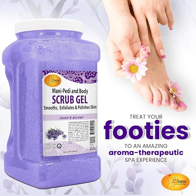 SPA REDI Exfoliating Body & Skincare Treatment – Multi-Purpose Professional & At-Home Skin Refinement | Exfoliate. Hydrate. Transform for Holistic Transformation | Lavender & Wildflower 128 Oz