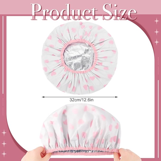 2 Pcs Deep Conditioning Hair Cap, Double Layer Heat Cap Steam Cap Processing Caps Shower Cap for Natural Hair Deep Conditioning