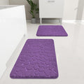 YIHOUSE Bathroom Rugs Mat Set 2 Piece Purple, Memory Foam Bath Mats Sets, Non Slip Water Absorbent Washable Bath Rugs for Sink, Toilet and Floor