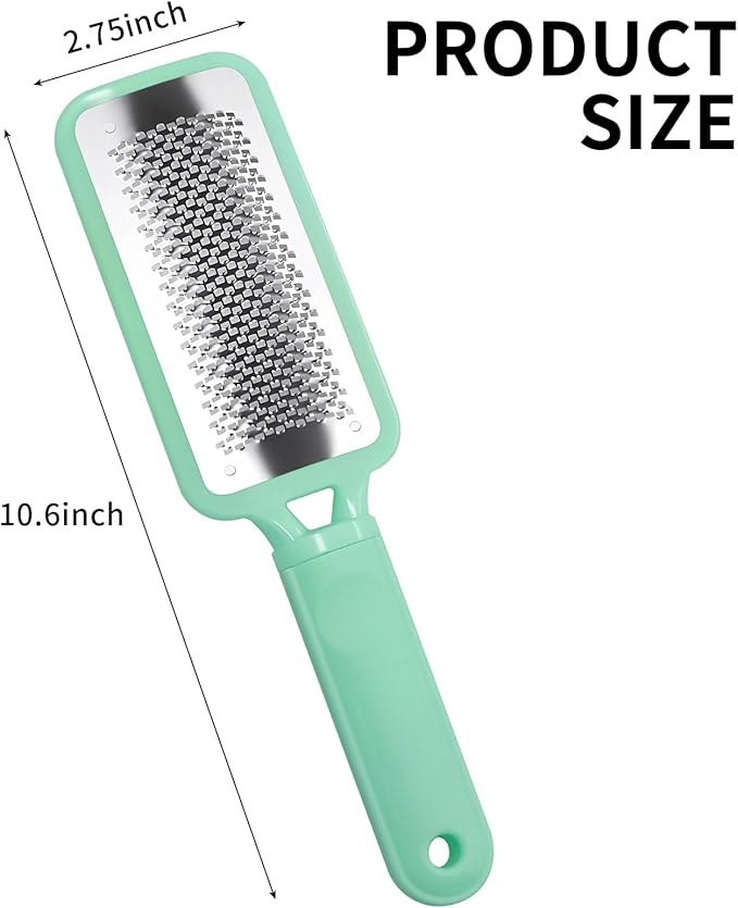Foot Callus Remover – Professional Stainless Steel Foot File for Dead Skin, Callus & Hard Skin Removal – Ergonomic Design for Smooth, Baby-Soft Feet (Green)