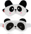 Cooling Eye Mask and Plush Sleep Mask for Woman 2PCS, Cute Animal Sleeping Mask Soft Blindfold Cold Warm Eye Compress Gifting for Home Spa, Office, Morning Refreshment, Travel