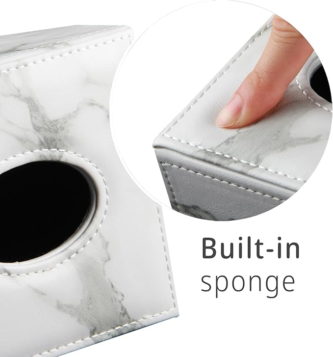 Leather Tissue Box Cover Square,Decorative Cube Tissue Box Holder with Magnetic Bottom,Facial Paper Organizer Table Napkin Case Dispenser for Bathroom,NightStand,Coffee Car,Home,Office