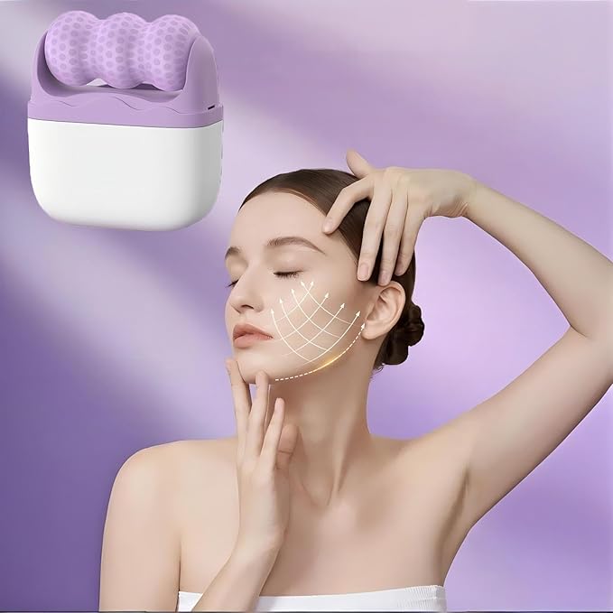 Ice Roller for Face and Eyes,Mothers Day Gifts for Mom Wife,2 in 1 Face Roller and Travel Case,Facial Skin Care Tools,Gifts for Her Women Mom Wife(Purple)